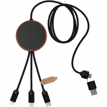 Logo trade promotional giveaways image of: SCX.design C40 5-in-1 rPET light-up logo charging cable and 10W charging pad